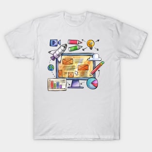 Web Design Watercolor T-Shirt